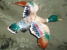 Vintage Porcelain Mallard Duck Wall Hanging Figurine