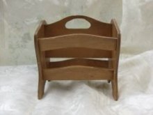 Vintage Small Wooden Magazine Holder