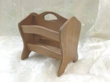 Vintage Small Wooden Magazine Holder