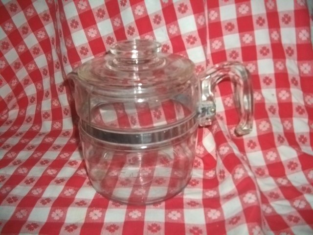 Vintage Pyrex Glass Percolator Coffee Pot w/Lid