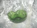 Vintage Free Form Green Glass Bowl
