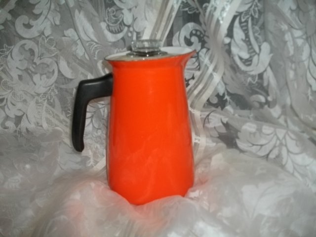 Vintage Red Enamelware Coffee Perculator