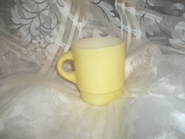 Vintage Fire King Yellow Stackable Coffee Mug