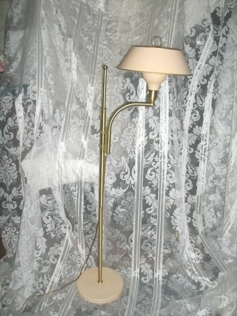 Vintage Adjustable Floor Lamp w/Metal Shade