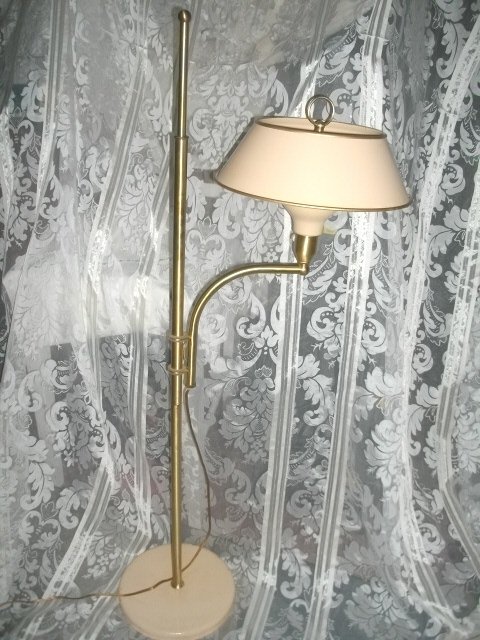 Vintage Adjustable Floor Lamp w/Metal Shade