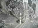 Vintage Glass & Sterling Silver Sugar Bowl