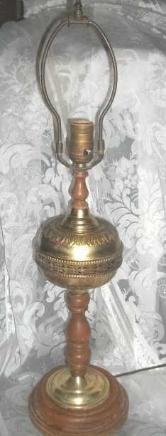 Vintage Reticulated Brass Table Lamp