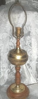 Vintage Reticulated Brass Table Lamp