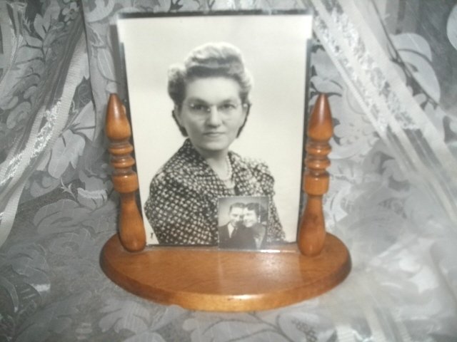 Vintage Wood & Glass Picture Frame