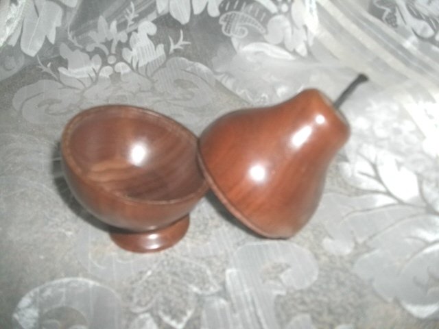 Vintage Carved Wood Pear