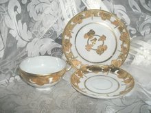 Vintage 3 Piece Hand Painted Teacup Set