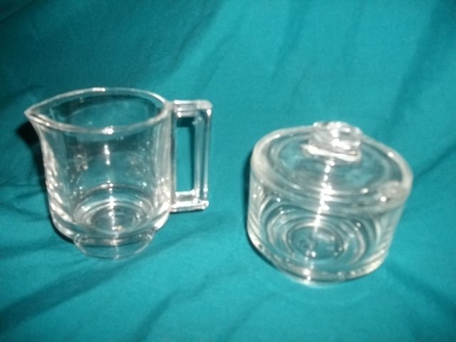 Vintage Italian Glass Cream & Sugar Set