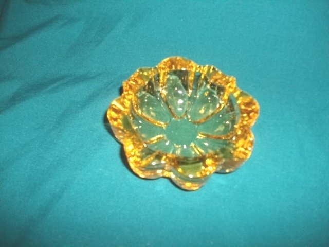 Vintage Yellow Glass Ashtray