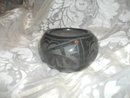 Vintage Ildefonso Pueblo Black Pottery Bowl