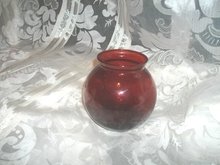Vintage Dark Red Glass Dish