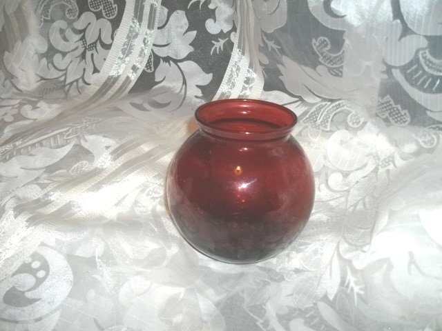 Vintage Dark Red Glass Dish