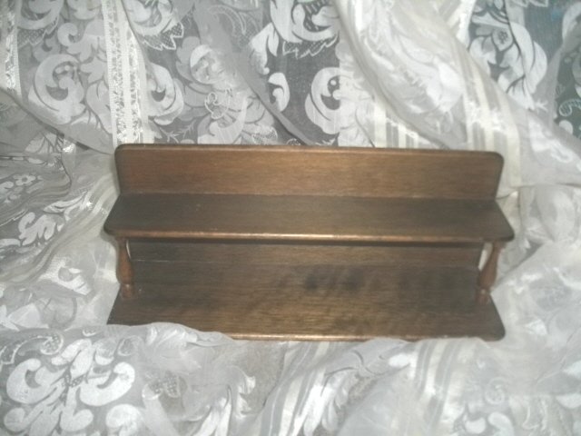 Vintage Small 2 Tier Wooden Shelf