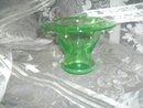 Vintage Green Vaseline Glass Vase