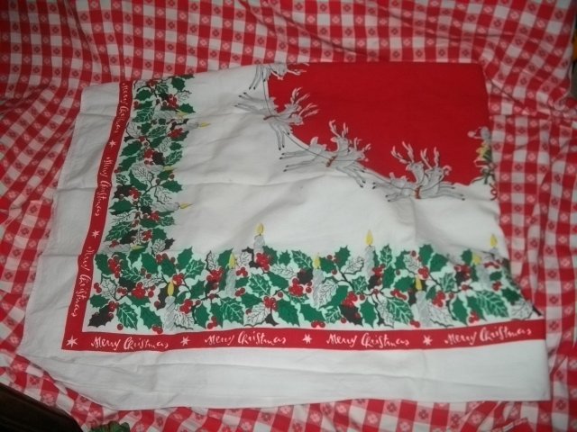 Vintage Christmas Tablecloth