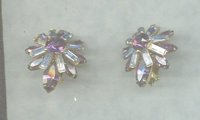 Vintage Purple Kramer Earrings