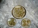 Vintage Enamel & Brass Plate Set ** Made in England