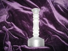 Vintage Frosted Art Glass Candle Holders