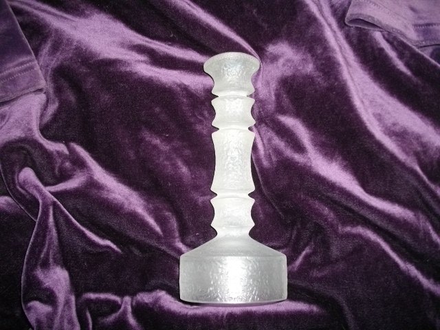Vintage Frosted Art Glass Candle Holders
