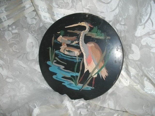 Metal Wall Pocket w/Painted Egret