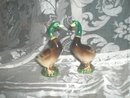 Vintage Handpainted Porcelain Duck Pair