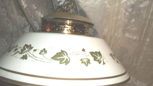 Vintage Enamelware Shade & Ceiling Mount Light Fixture