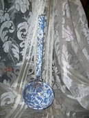 Antique Blue & White Swirl Graniteware Dipper