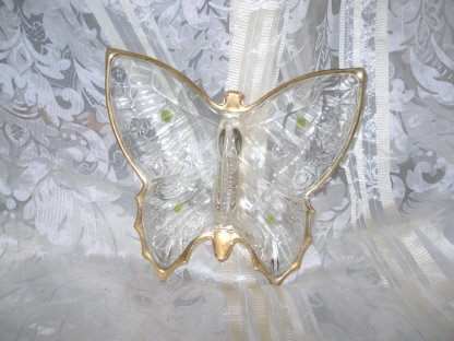 Vintage Glass Butterfly Dish