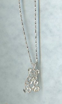 Silver Chain & Tedy Bear Pendant
