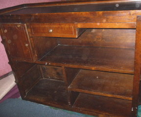 Large Wood Bar w/Brass Foot Rail & 2 Stools ***MUST SEE****