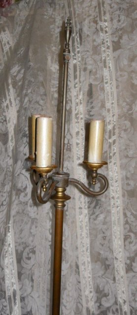 Vintage Brass Floor Lamp w/3 Lights