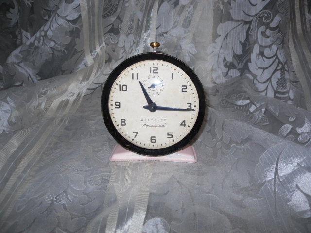 Vintage RETRO Pink Westclox Alarm Clock