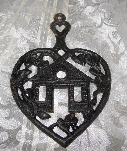 Vintage Cast Iron Heart Trivet