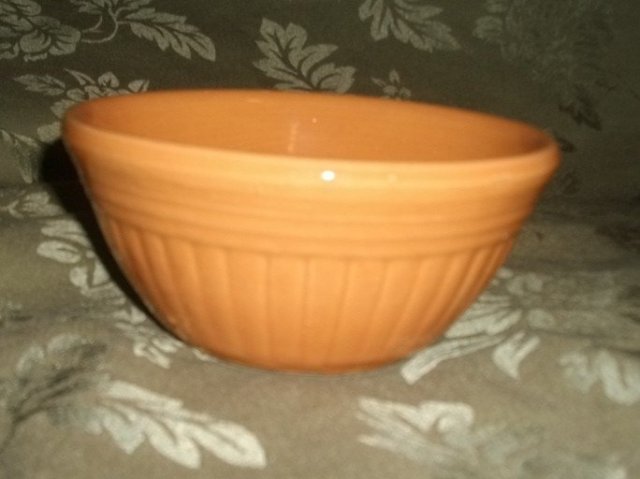 Vintage Yellow Ware Pottery Mixing Bowl