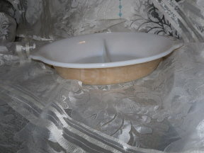 Vintage Fire King Peach Lustre Divided Dish