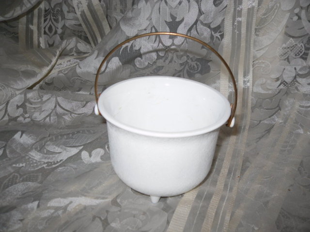 Vintage Milk Glass Kettle
