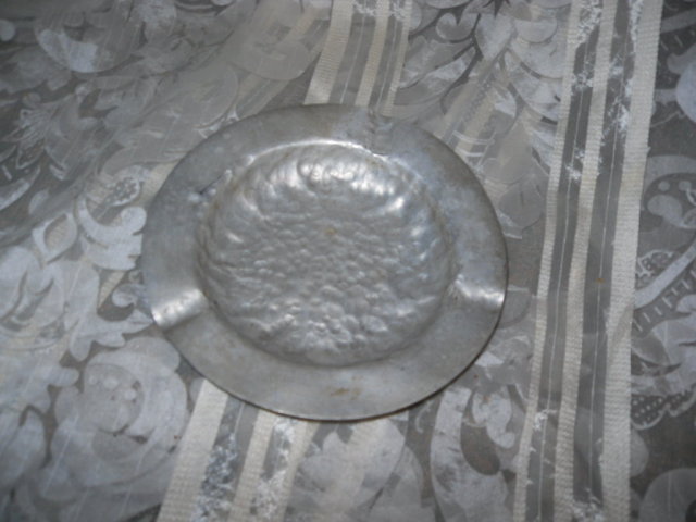 Vintage Hammered Aluminum Ashtray