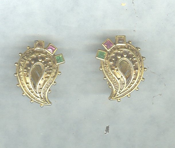 Vintage Pastel Rhinestone Earrings