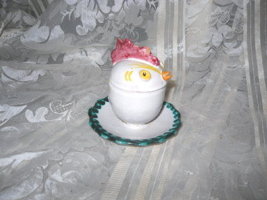 Vintage Rooster Figural Egg Cup