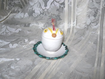 Vintage Rooster Figural Egg Cup