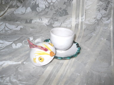 Vintage Rooster Figural Egg Cup