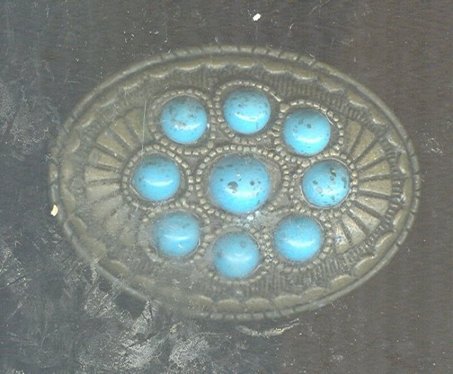 Metal w/Turquoise Belt Buckle