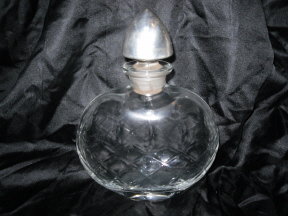 Vintage Glass Decanter Pair w/ Sterling Silver Stoppers