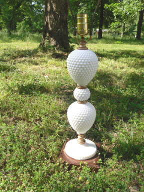 Vintage Hobnail Milk Glass Table Lamps **Pair**