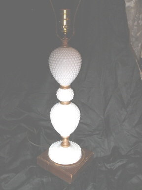Vintage Hobnail Milk Glass Table Lamps **Pair**
