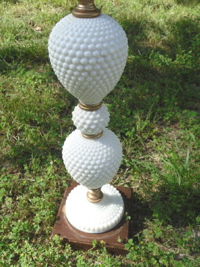 Vintage Hobnail Milk Glass Table Lamps **Pair**